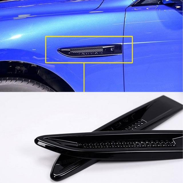 ピアノブラック カー サイド フェンダー カバー トリム 3D ステッカー ジャガー XE Fペース XF / XFL 2016 fペースの通販は