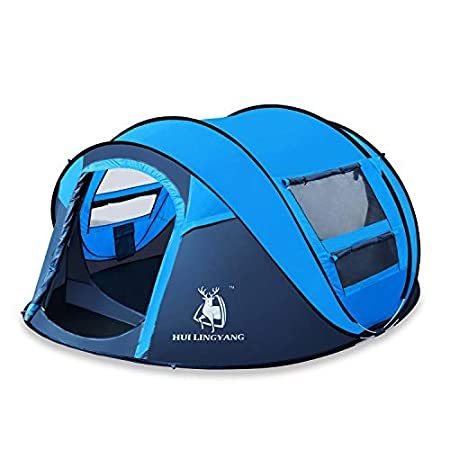 HuiLingYang 3-4 Person Camping Tent Automatic Instant Pop Up Dome Tent with Waterproof Protectionの通販は