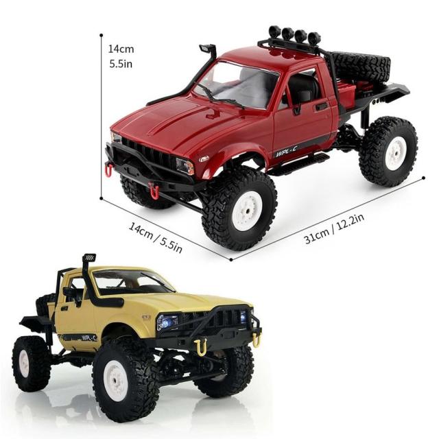 WPL C14 1/16 2.4GHz 4WD RCクローラーヘッドライトRTR付きオフロード