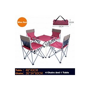 テーブルセット キャンプ Hewolf テーブルと椅子 屋外 4シート 1テーブル ポータブル キャンプツール ピクニック バーベキュー_4