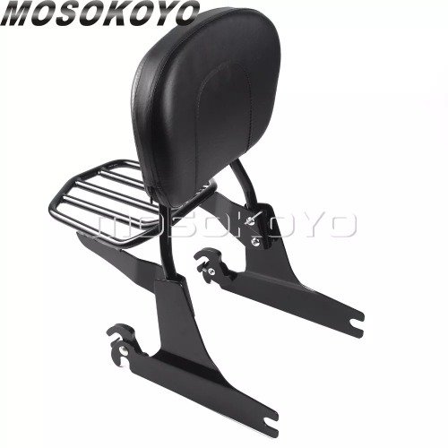 オートバイシーシーバーバックレスト取り外し可能荷物ラックブラケットハーレーダイナストリートボブ FXDB スーパー