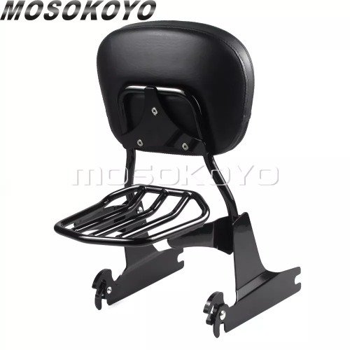 オートバイシーシーバーバックレスト取り外し可能荷物ラックブラケットハーレーダイナストリートボブ FXDB スーパー