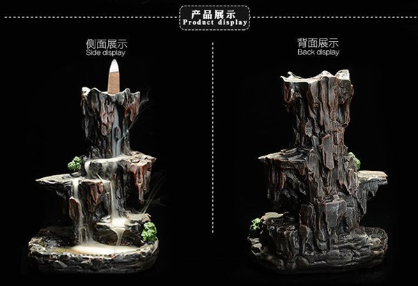 セラミック 香炉 高山と水煙の流れ 逆流香 ロッカリークリエイティブ