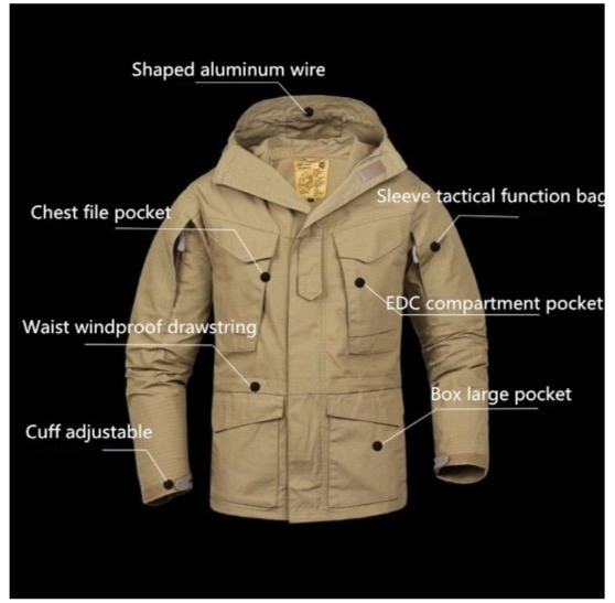 M65 ジャケット ミリタリー マルチカム 男性 パーカー ミリタリー