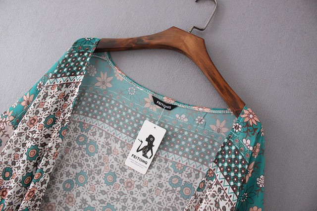 お得! Feitong Vintage 着物 カードigan 女性 Long スリーブ Floral Print Chiffon Loose Shawl Tops Feitong Vintage 着物 カードigan 女性 Long スリーブ Floral