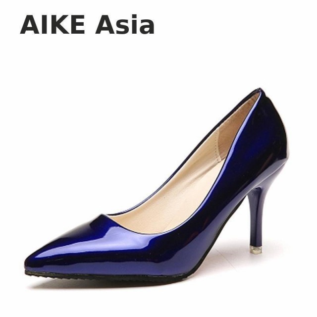2018 HOT 女性 Shoes Pointed Toe Pumps Patent 革 Dress High Heels Boat Wedding Zapatoの通販は