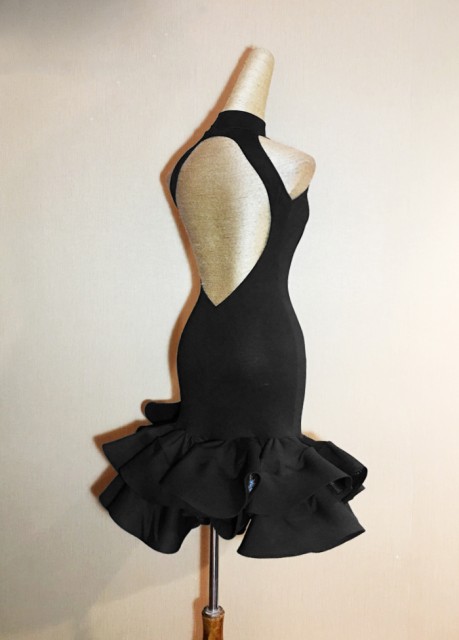 レディース社交ダンス衣装 競技ドレス ラテンドレス サルサ ノースリーブ ブラック レディース社交ダンス衣装 競技ドレス ラテンドレス サルサ