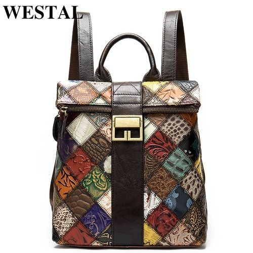 WESTAL バックパック レディース 本革 パッチワーク