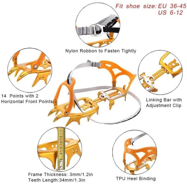 アイゼン アイスグリッパー 14本爪 超軽量 登山 アイスクライミング アイゼン アイスグリッパー 14本爪 超軽量 登山 アイスクライミングの