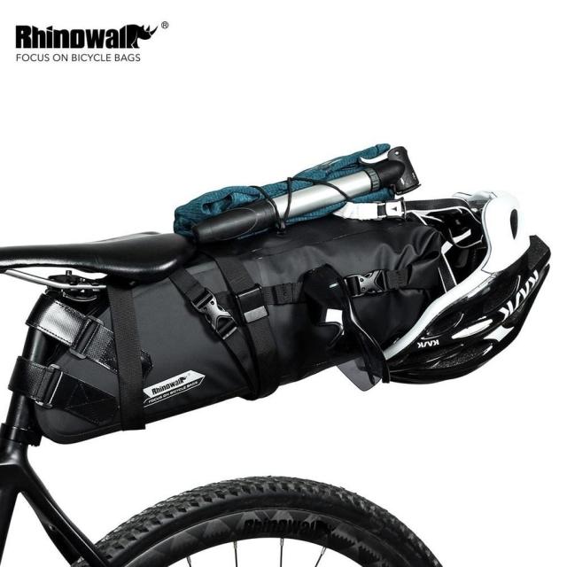 RHINOWALK サドルバッグ 防水 大容量 ロードバイク 長距離 サイクリング バッグ ブラック_1
