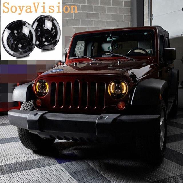 【送料無料】デュアルプロジェクター7インチ LEDヘッドライト ジムニー ランクル パジェロ ローバーラングラー 2個セット デュアルプロジェクター7インチ LEDヘッドライト