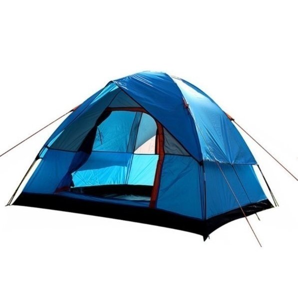 3-4 人防風キャンプテントデュアル重層防水抗 UV 観光テントポータブル