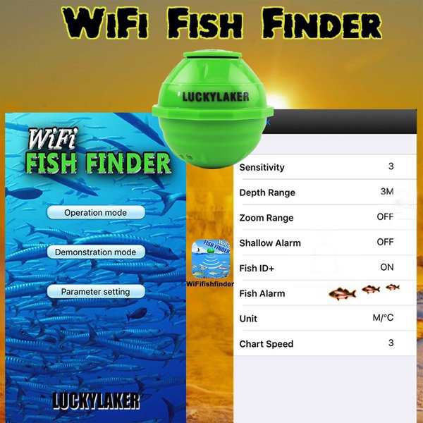 ラッキーレイカー 魚群探知機 125khzスマートソナーワイヤレスwifiフィッシュファインダー ios 50mの深さの魚の検出器の通販はau PAY  マーケット - リンクルモイスト | au PAY マーケット－通販サイト