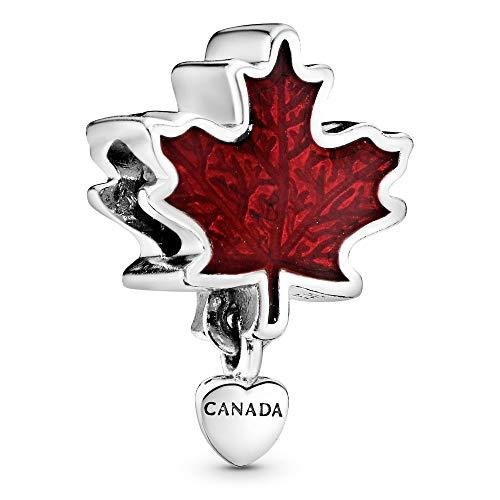 送料無料 Pandora Jewelry メープルリーフ レッドエナメルチャーム スターリングシルバー