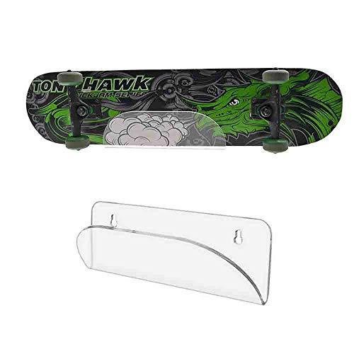 送料無料 HAI Wall Mount Longboard Skateboard Hanger Invisible Clear Shelf Display Rack for Fits Skateboard Longboard