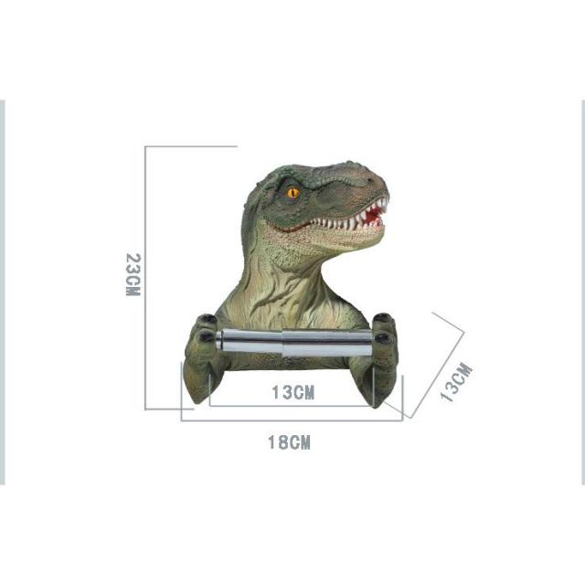 トイレットペーパーホルダー 恐竜 怖い 恐怖 ドッキリ おもしろ雑貨 ティラノサウルス Tyrannosaurus インテリア トイレ用品 簡単 プチリ_3