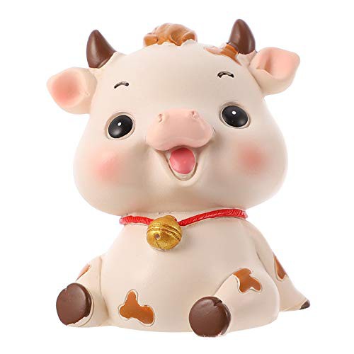 送料無料 TENDYCOCO 樹脂牛 牛 フィギュア 中国ミニチュア ゾディアック Ox 年マスコットフィギ