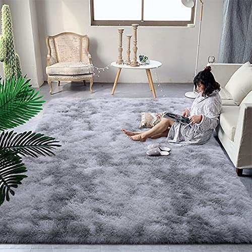 送料無料 DweIke Super Soft Shaggy Rugs Fluffy Carpets Tie-Dye Rugs for Living Room Bedroom Girls Kids Room Nursery Home