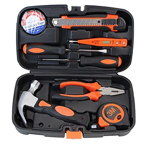 送料無料 Small Home Tool Set 9 Pieces Household Hand Tool Kit with Storage Case Hand Tools for the Home Office or Carの通販は