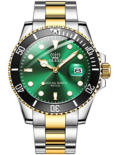 腕時計 メンズ ビジネス うで時計 男性用 時計 防水 グリーン ブランド おしゃれ ステンレスバンド クオーツ アナログ 紳士 カジュアの通販は