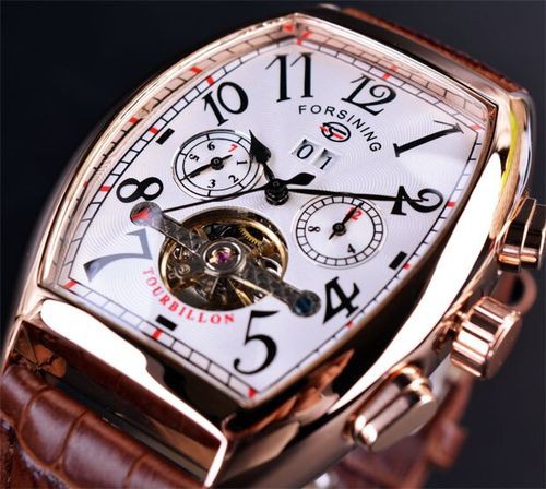 Forsining Date MonthDisplayローズゴールドケースメンズウォッチ White Golden 6,578円