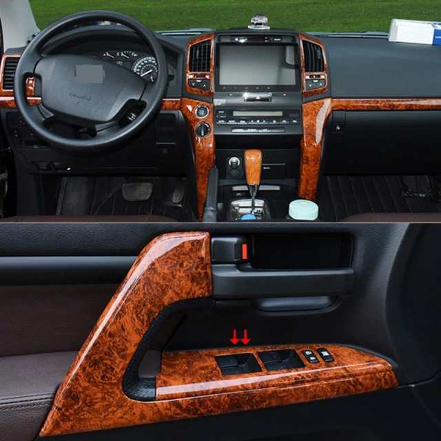 トヨタ ランドクルーザー 200 2008-2015 インテリア木製色トリムカバーパッケージクローム車スタイリングアクセサリーの通販は