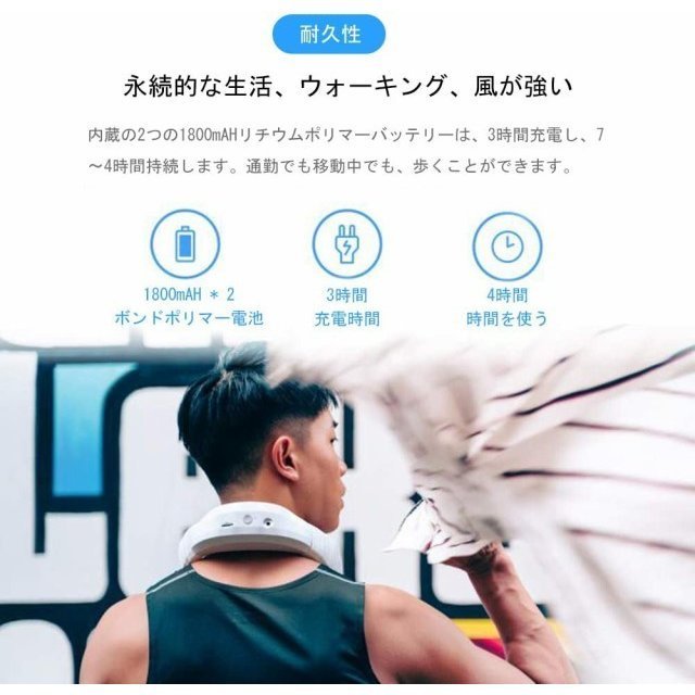 首掛け扇風機 携帯扇風機 【2in1 ブルートゥース スピーカー & 小型扇風機】usb扇風機 ファン卓上扇風機 扇風機 小型 静音 壁掛け USB 充_1