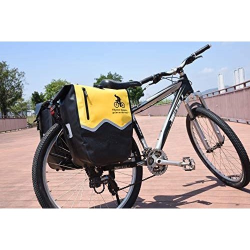 送料無料 WILD HEART 25 L自転車防水パニーリエタンクバッグバッグ自転車ラックバッグ 黄色_4