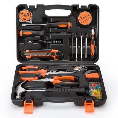 送料無料 FARDE Car Repair Tool Kit 45Pcs General Household Hand Tools with Plastic Toolbox Electricians Tools Orange Auto