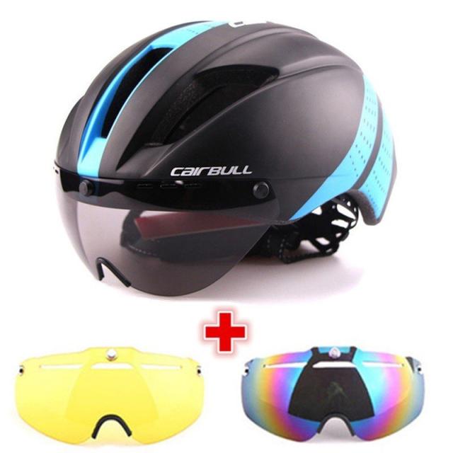 自転車ヘルメット おしゃれ  超軽量 280g ゴーグル3種付き 取り外し可能 Lサイズ CAIRBULL エアロ ロードバイク MTBの通販は 6,880円