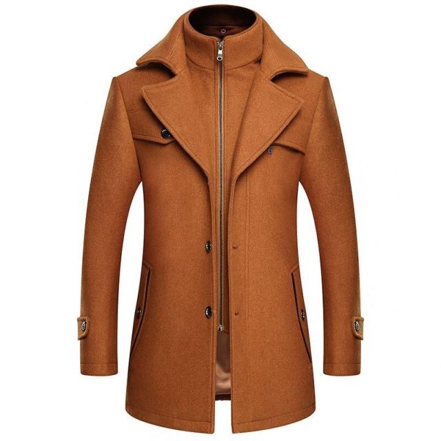 コート メンズ カジュアル スリム ロング トレンチ チェスター ジャケット ジッパー アウター