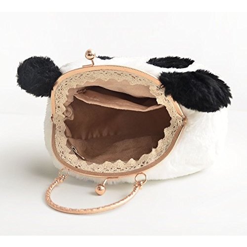 がま口 バッグ 2way フワフワ パンダ ダイカット ぬいぐるみ風 がま口 バッグ 2way フワフワ パンダ ダイカット ぬいぐるみ風