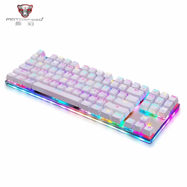 ゲーミングキーボード ゲームコントローラー PC用 有線 USB LED バックライト カラフル MOTOSPEED K87S