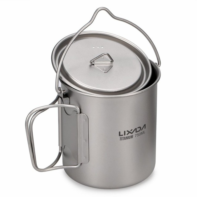 チタンマグポット 750ml 420ml 2個セット キャンプ アウトドア クッカーセット 超軽量 Lixada チタンマグポット 750ml 420ml 2個セット キャンプ アウトドア クッカーセット 超軽量 Lixada