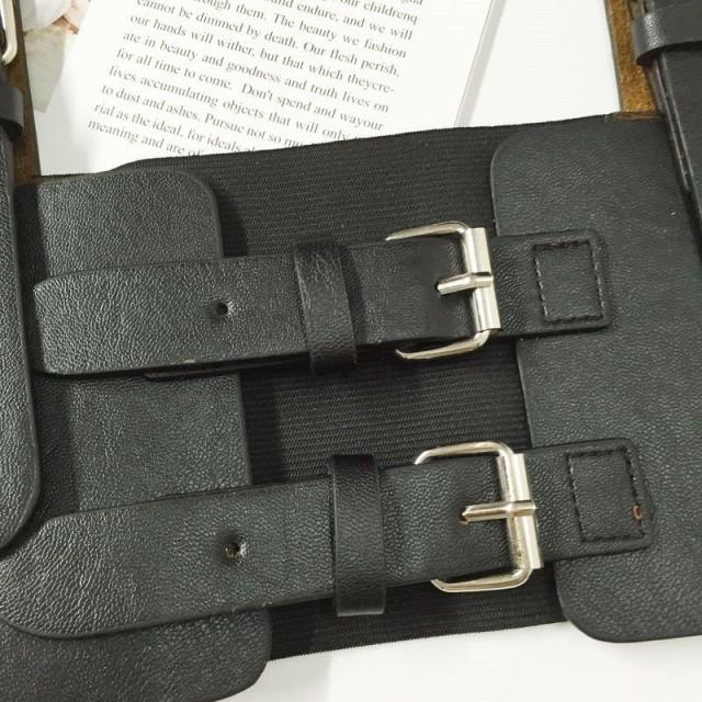 ハーネスベルト レディース サスペンダー 韓国ファッション フェイクレザー 3色 黒 茶 ベージュ パンク ファッション小物の通販はau Pay マーケット リンクルモイスト