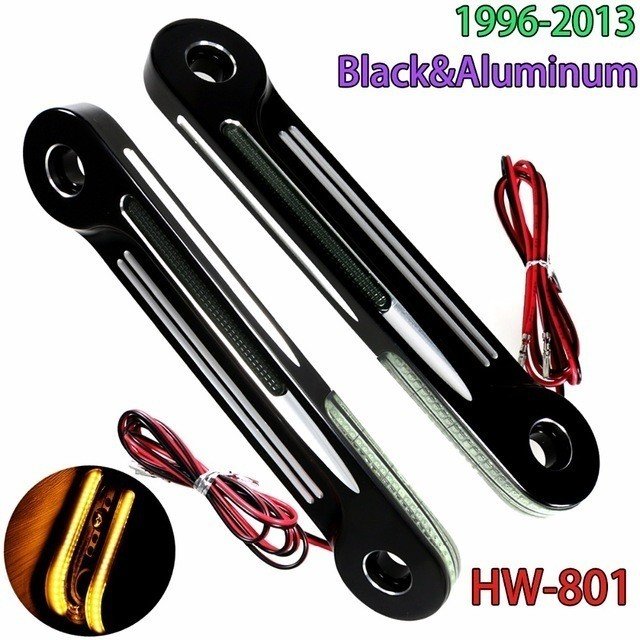 ハーレー フロント ALUMNIUM 浅いカット LED フラッシュフォークウィンカーブラケットエレストリートグライド FLH/T FLHXの通販は 9,242円