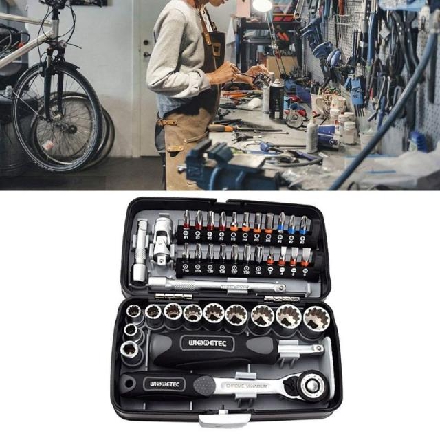 38 個ミニラチェットレンチセット 1/4 ソケットスクリュービットキットバイクメンテナンス修理ハンドツール