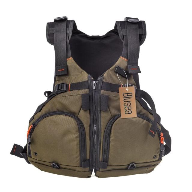 ライフジャケット 1546 Blusea Fly Fishing Jacket Adjustable Breathable Kayaking Fishing Sports Life Vest 165lbs