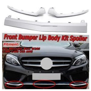 メルセデス ベンツ フロント バンパー リップ カバー クローム トリム W205 C300 C400 C63 For AMG J004