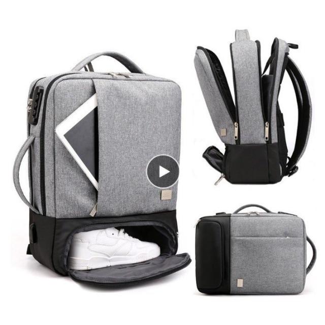 バックパック メンズ ビジネス 通学 USB充電 リュック ブリーフケース ロック付き シューズ収納 多機能 男性