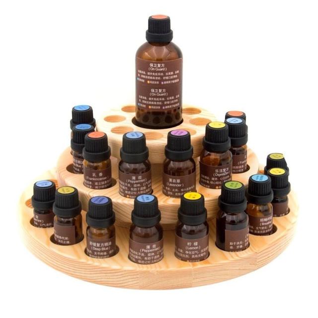 エッセンシャルオイル 収納 ディスプレイスタンド 回転式 木製 サークルラック エッセンシャルオイル 収納 ディスプレイスタンド 回転式 木製