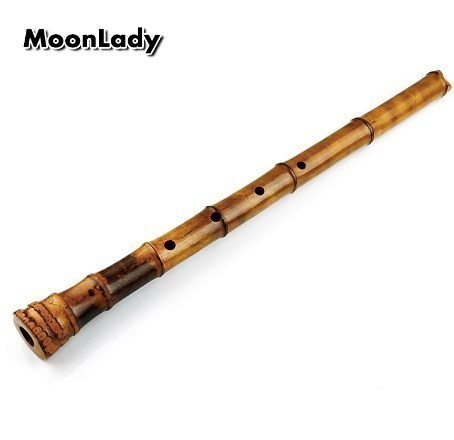 尺八 演奏 5穴 dキー 本体 ブラウン 竹 バンブー 楽器 日本 特殊_4