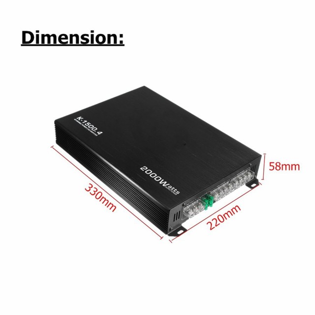 カーアンプスピーカー ステレオ アンペアオート オーディオ パワー dc12v 2000ワット 4チャンネル