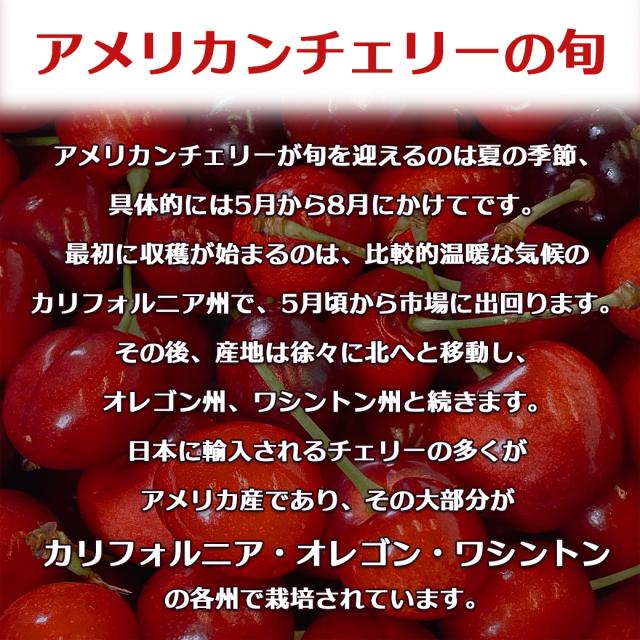 【予約】 アメリカンチェリー 大箱 ビング種 カリフォルニア産 アメリカンチェリー 大箱 8kg箱 MIX ちぇりー あめりかんちぇりー さくらんぼ_2