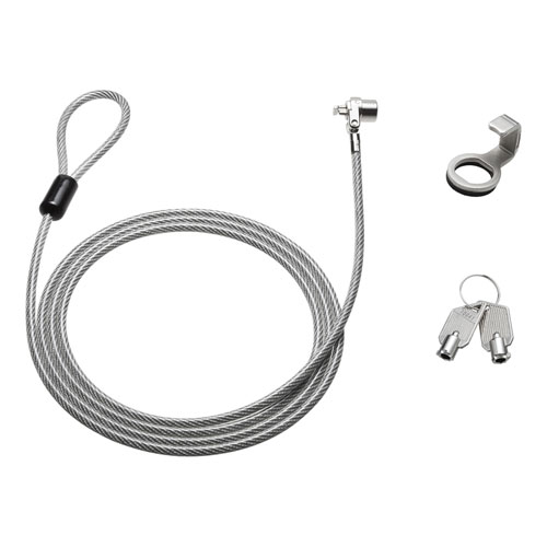 即納 サンワサプライ ケーブルロック付きセキュリティワイヤーの通販は 4,617円