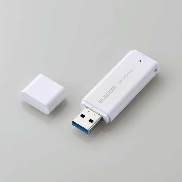 即納 エレコム SSD 外付け 500GB USB3.2 Gen1 読出最大400MB/秒 超小型 ポータブル キャップ式 耐衝撃 【 Win...