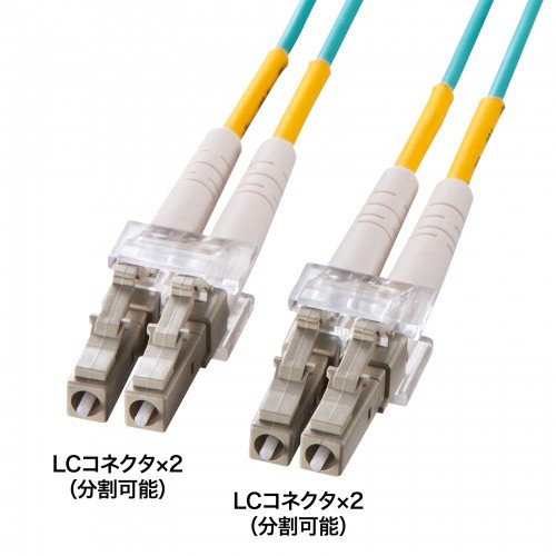 即納 サンワサプライ メガネ型光ファイバケーブル（マルチ50μmOM3、LC×2-LC×2、5m）