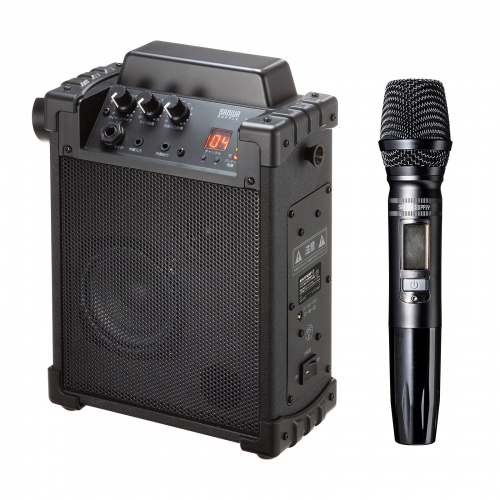 即納 サンワサプライ ワイヤレスマイク付き拡声器スピーカー(バッテリー内蔵・ワイヤレスマイク1本対応)