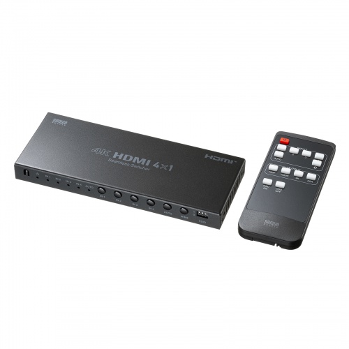 即納 サンワサプライ 4入力1出力HDMI切替器（4K対応/シームレス切替/リモコン付き）