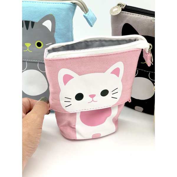 ロジック ペンケース ペンスタンド ねこ [LG-POUCH-CAT] 文房具 筆箱 ペン立て ポーチ 動物 猫 かわいい おしゃれ パステルカラー  便利 の通販はau PAY マーケット パソ電通信au店 au PAY マーケット－通販サイト